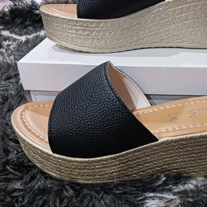 Shien, rzx, open toe wedge slides